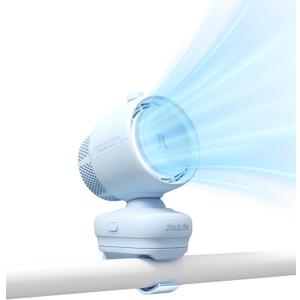 JISULIFE Clip On Stroller Fan 2026-Baby Cool Helper: Smart 120° Auto Oscillation with 100 Speeds, 21H Super-Long Battery, Portable Baby Fan for Crib, Stroller & Bedroom, Gift for Moms-Blue