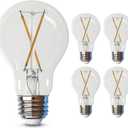 Feit Electric LED Clear A19 Medium Base Light Bulb - 40W Equivalent - 15 Year Life - 450 Lumen - 5000K Daylight - Dimmable | 4-Pack
