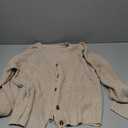 Cardigan for Womens Long Sleeve V Neck Rib Knit Cardigan Trendy Tops Beige, Medium