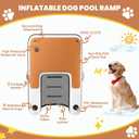 Inflatable Dog Water Ramp 47"x39" Non-Slip Floating Dock Platform for Large Dogs Up to 220 Pounds Dog Pool Ladder for Swimming Lake Boats Include Pump/Rope/Repair Kit