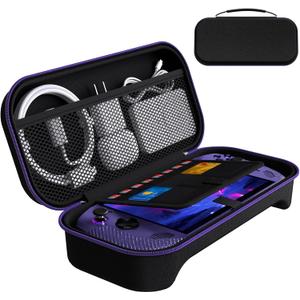 ivoler Carrying Case for lenovo legion go S 2025, Portable Hard Shell Pouch Travel Bag Built-in Gaming Charger Dock Storage, Holds 8 MicroSD and 2 Credit Sized Cards -Black