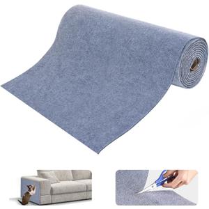 2 x Cat Scratching Mat, Trimmable DIY Self-Adhesive Anti Scratch Furniture Protector, Climbing Wall Carpet, Couch Protector, Scratcher Scratching Pad Post Replacement (Light Grey, 118.1"x15.8")