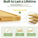 Keechee Chopping Board Duo 2-Pcs Natural Bamboo With Juice Channels & Knife-Friendly Finish For Versatile Kitchen Use(2Pcs), 2-Piece