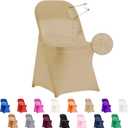 36 PCS Waterproof Stretch Spandex Folding Chair Covers, Dining Room Chair Slipcovers Protector for Wedding, Banquet, Party, Holidays, Celebration and DecorationChampagne