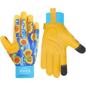 Leather-Gardening-Gloves for Women,Thorn-Proof Work-Gloves for Weeding,Digging,Planting,Pruning Yard garden Gloves