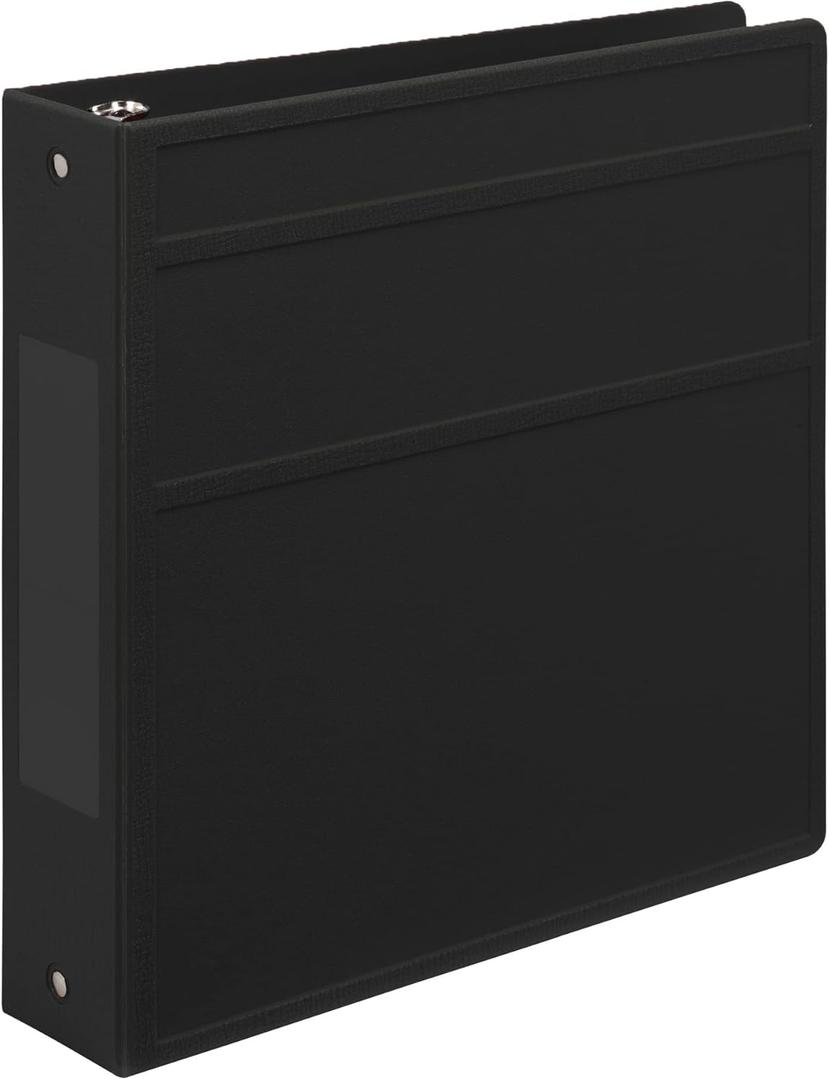 Carstens 2-Inch Heavy Duty 3-Ring Binder - Side Opening, Black, Durable Plastic, Precision No-Gap Rings, Waterproof Covers, No Pockets, Holds 300 Letter-Sized Sheets, BPA-Free, Made in USA (5829-3R) (Individual)