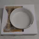 Raised Ceramic Large Dog Bowl - Heavy Weighted Dog Dish with Bamboo Stand - Elevated for Comfortable Feeding - 8.3" W x 8" H - 4.5 Cups (68 fl oz) - White