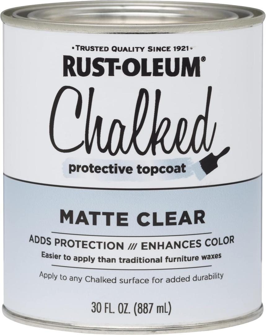 Rust-Oleum 287722 Chalked Ultra Matte Interior Paint, 30 oz, Matte Clear Topcoat (30 Ounce Brush (Pack of 1))