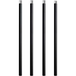 Matte Black M12 Threaded Extension Rod for Pendant Light, Island Lighting, Chandeliers,lighting fixture downrods & stems,12 Inches 13.5mm OD (0.531) x 300mm L (11.81)