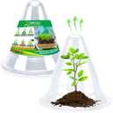 【10 Pieces】 Garden Cloches for Plants, Large Plant Covers Plant Protectors Transparent Bell Jar Cloches to Protect Plants from Birds, Slugs, Frost, Freeze Weather, 10.6" D x 9.5" H, Transparent