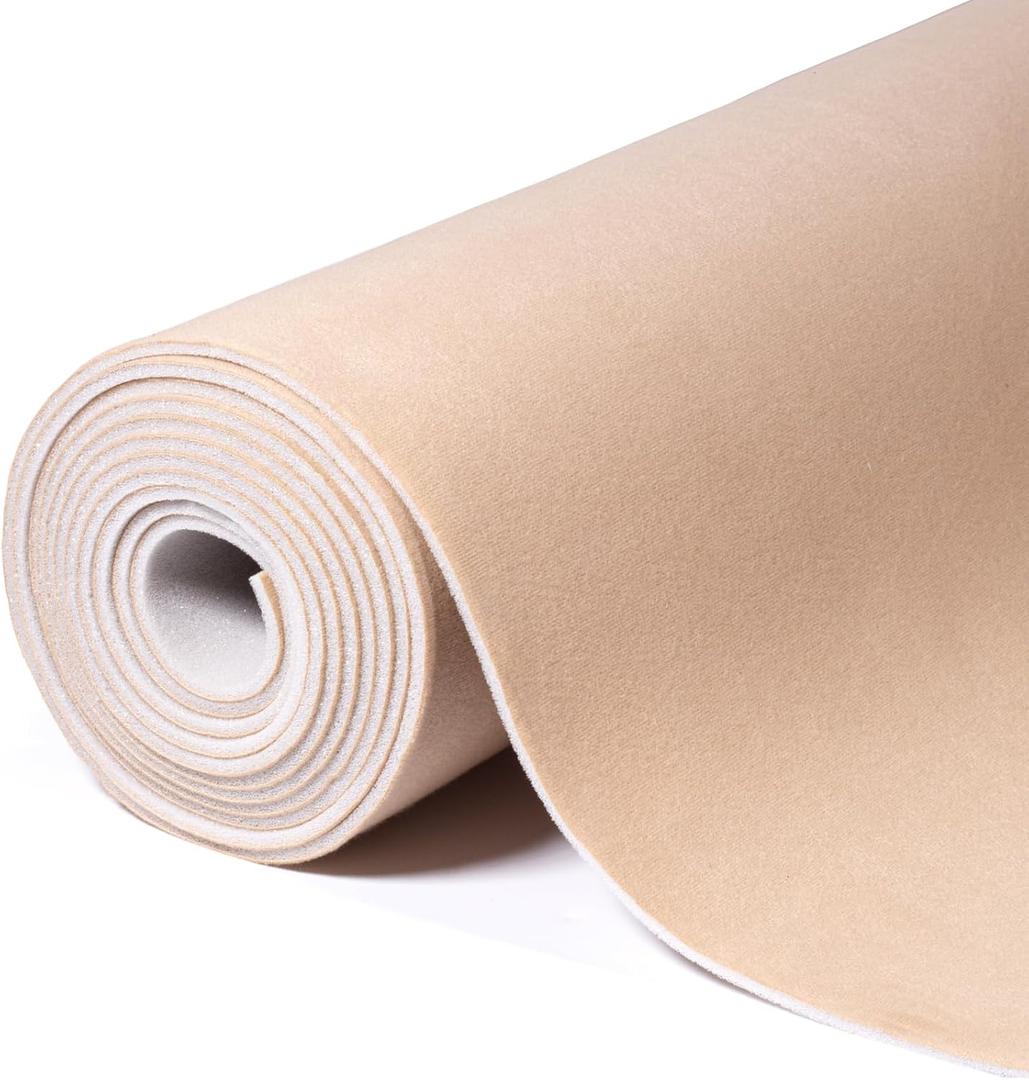 Suede Auto Headliner Fabric 56" L  60" W Microfiber Velvet with Foam Backing-Tube Packaging-Brown Interior Replacement Material for Car/Truck/SUV/RV Roof-Home Repair/DIY Headliner Material