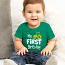 First Birthday Outfit boy 1st Birthday boy Gifts one Year Old Shirt Baby Boys (Green)