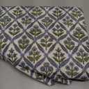 60'' x 90'' Cotton Tablecloth Handmade Cotton Floral Tablecloth Washable Print Rectangle Table Cover with Dust Proof Wrinkle Resistant for Kitchen Dining Party Buffet(Blue,Light Steel)