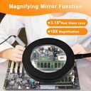 10X Magnifying Glass with Light and Timer, 2 in 1 Magnifying Desk Lamp, 3 Color Modes 10 Dimmable Brightness, Flexible Gooseneck Magnifier with Light for Craft Hobby Painting Sewing Close Work