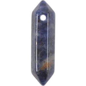 Sodalite 32mm Natural Gemstone Hexagonal Wand Jewelry Making Crystal Pointed Chakra Reiki Healing Beads 2mm Hole Drilled(Pack of 10)