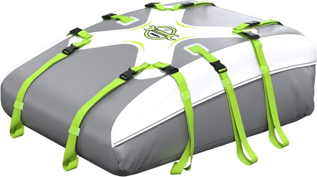 Sailnovo Car Roof Bag Cargo Carrier 20 Cubic,Waterproof Cargo Roof Bag for Most Vehicles with/Without Roof Rack with Strap, Anti-Slip Mat,6 Door Hooks(Classic Gray-Green)