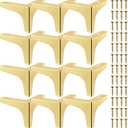 Chumia 12 Pieces 4 Inch Gold Furniture Legs, Metal Furniture Replacement Feet Triangle, Table Legs for Cabinet Sofa Dresser Couch Cupboard Chairs Ottoman Modern Style