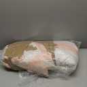 Andency Pink Quilt Queen(90x96Inch), 3 Pieces (1 Striped Quilt and 2 Pillowcases) Patchwork Striped Bedspread Coverlet Set, Soft Microfiber Lightweight All Season Quilted Bedding Set