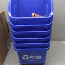 6 Gallon Stackable Recycling Bin Container in Blue, Eco-Friendly BPA-Free Handy Recycler with Handle, 6-Pack (6-pack)