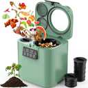 Growell 4L Electric Composter for Kitchen, Smart Countertop Compost Bin with Visible Window,Odorless & Low Noise, Auto-Cleaning,Turn Food Waste into Fertilizer, Food Waste Compost Indoor Machine, EC01