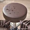 HFCNMY Stool Covers,4Pcs Stretch Waterproof PU Bar Stool Covers Round,Leather Bar Stool Seat Cover,Round Barstool Cover Slipcover with Elastic Bands for 12-15 in Medium,Coffee