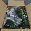 Adeeing Christmas Garland with Lights, 6 ft Pre-lit Silver White Christmas Garland with Ball Ornaments Pine Cones Berries Battery Operated Lights for Indoor Outdoor Fireplace Staircase Decoration