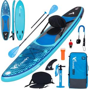 Freein SUP Inflatable Stand Up Paddle Board with Kayak Seat,Paddle Boards for Adults 10'/10'6/11', Accessories sup Pump Adaptor,sup Kayak Paddle