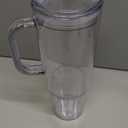 40 oz plastic tumbler with handle and Straw Lidclear tumblerDouble Wall Vacuum Reusable plastic Water Bottle Travel Mug CupClassic Acrylic Tumblers (2 Pack)