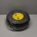 2 PCS Exact Replacement 15x6.00-6" Front Tires and Wheel Assembly for John Deere Riding Mowers, Compatible with John Deere 100 and 300 Series, 3" Offset Hub, 3/4" or 5/8" or 1/2" Bushings (Yellow)