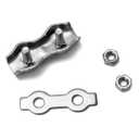 QWORK Cable Clamp, 50 Pcs M3 Stainless Steel Duplex 2 Post Wire Rope Clamps for 1/16" - 1/8" Diameter Wire Rope