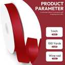 2 x 1" x 100 Yards Satin Ribbon - Wine Red Silk Ribbon with Spool - Ideal for Mother's Day Bows, Gift Wrapping, Floral Bouquets, Crafts, Wedding Party Decorations, Christmas and Sewing Projects (Burgundy)