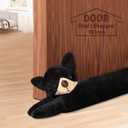 SWISSELITE 36 Inch Under Door Stopper, Decorative Door Noise Blocker, Weighted 3.2 Pounds Animal Air Draft Stopper Soundproof Energy Saver for Door & Window (Cat Black)