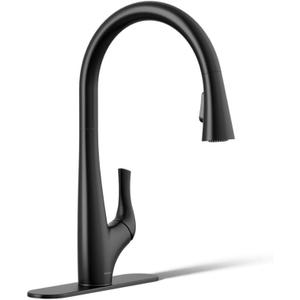 KOHLER R43210-BL Bevin Pull-Down Kitchen Sink Faucet with Two-Function sprayhead, 1.5 GPM, Matte Black