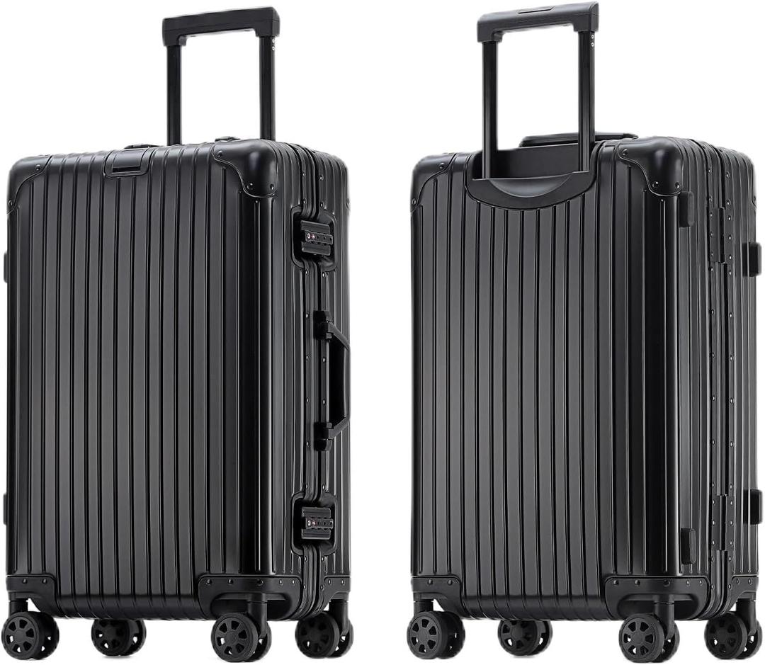 20 Inch All Aluminum Carry On Luggage, Aluminum Hard Shell Zipperless Suitcase with TSA Lock, Small Carry On Suitcase for Short Trips