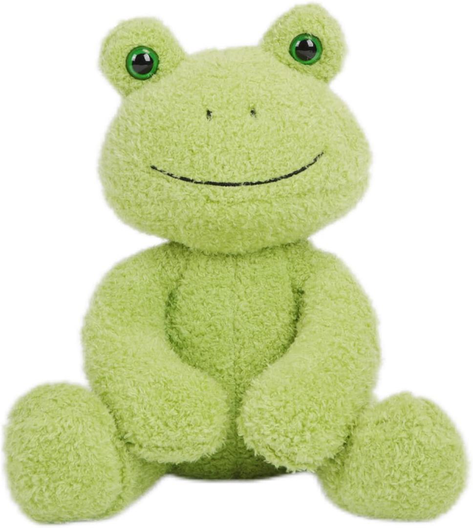 CAZOYEE Adorable Frog Plush Stuffed Animal, Super Soft Cuddle Frog Doll, for Kids & Adults, 10" (Green)