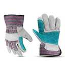 Glove Station Heavy Duty DoubleLayer Cowhide Split Leather Palm Work Gloves with Rubberized Safety Cuff (Small (S), 12Pack)