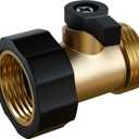 Heavy Duty Garden Hose Shut Off Valve (Premium Brass for Superior Durability), 3/4 Inch Water Valve Shutoff Connector, On Off Valves, Garden Hose (0 Straight)