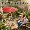 [2 Pack] 11.5" Metal Bird Feeder Rain Guard - Red Umbrella Cover Dome Shield - Value Set Weather Baffles for Hummingbird and Oriole Feeders
