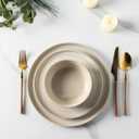 AmorArc Stoneware Dinnerware Sets for 4, 12 Piece Plates and Bowls Sets