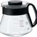 Hario V60 Glass Range Coffee Server, 360ml, Black
