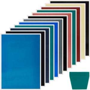 PLIGREAT 12 Colors Laser Engraving Marking Paper, Marking Color Paper with Scraper for Fiber Marking and Engraving on Metal Ceramics Glass Cutting and Engraving