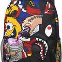 Vkaxopt Backpack Shark Teeth Camo Backpacks Travel Laptop Daypack Big Capacity Bookbag Fashion Durable Back Pack for School Boy Girl Men and Women-SuperGraffiti