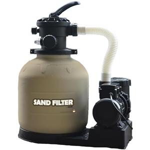 GAME 7011-E Sand Filtration System - 16-Inch Above-Ground Pool Filter Tank With Digital Timer, 120 Pound Sand Capacity, 3/4 HP Pump and Motor​, 3,698 GPH