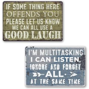 Man Cave Decor Funny Bar Sign For Home Tin Metal Garage Signs Sarcastic Beer Wall Bathroom Vintage Accessories Decor Rules 8 x 12 Inch