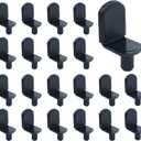 80 Pcs L-Shaped Clips 1/4 Inch Shelf Support Pegs, Shelf pins with Rubber Sleeve for Shelf Bracket Pegs, Black