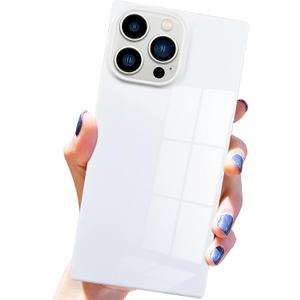 for iPhone 14 Pro Max Case, Bright Neon Soft TPU Solid Color Minimalist Aesthetic Trendy Shockproof Phone Cover [Never Fade] [Reinforced Corners Protection] 6.7 inch, White