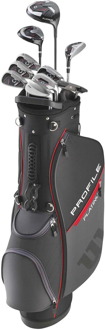 Wilson Men's Profile Platinum Complete Golf Club Package Set - Right Handed, Stand Bag, Regular Carry, 
Golf Club Loft	10 degrees