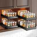 Pull Out Spice Rack Organizer for Large Upper Cabinet, Easy to Install, Drill-Free, Cabinet Requires- Clearance Height > 12 inch, Width>9 inch, Depth> 11 inch - (1 Pack), Dimensions 8.2"Wx10.2"Dx6.9"H