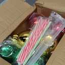 Suclain 6 Pcs Christmas Plastic Balls Cups with Lids and Straws 12oz Glittering Christmas Ornament Cups Red Green Ball Shaped Drinking Balls for Xmas Party Decoration (Gold,Green,Red)