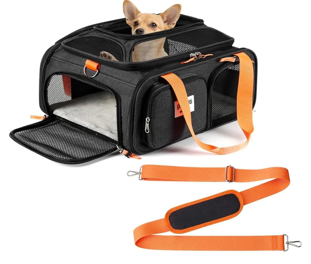 17x13x8 Frontier Allegiant Breeze Airlines Approved top Expandable pet Carrier for Extra-Small Dog/Small cat,Weight up to 5 lbs,Length Shorter Than 16''